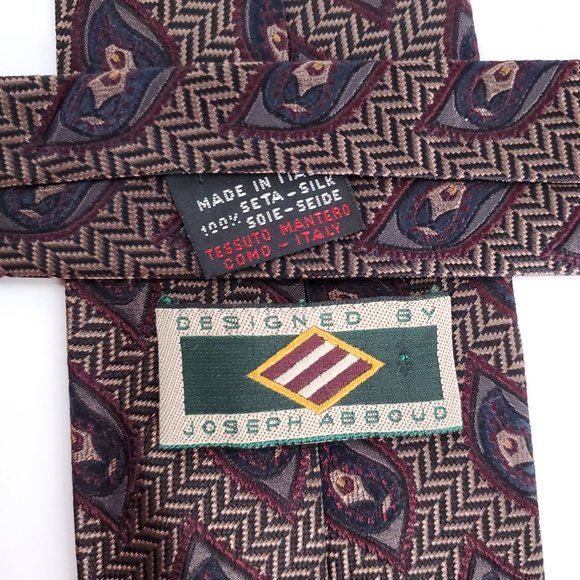 Joseph Abboud Men 100% Silk Tie Black Beige 57x4 - NWOT - made in Italy - Picture 4 of 6